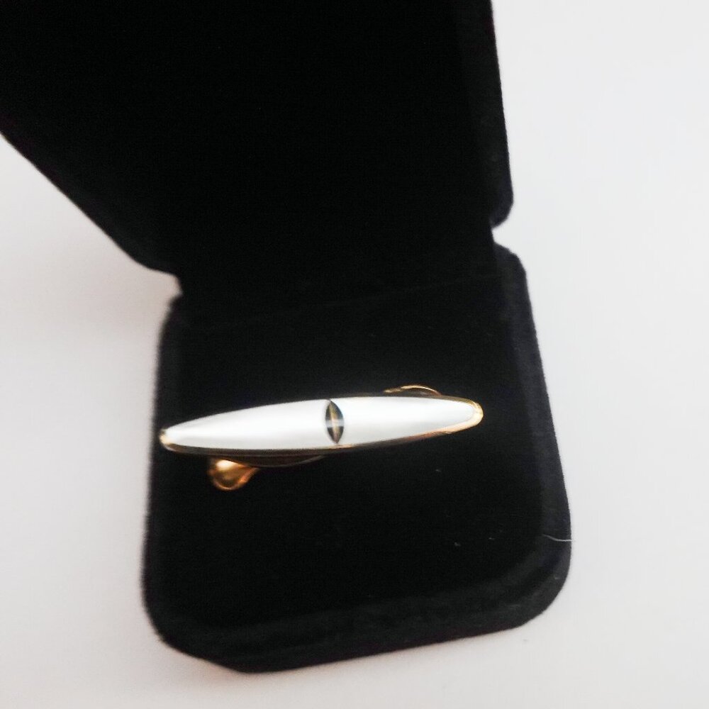 Mother of Pearl & Onyx Tie Bar Clasp